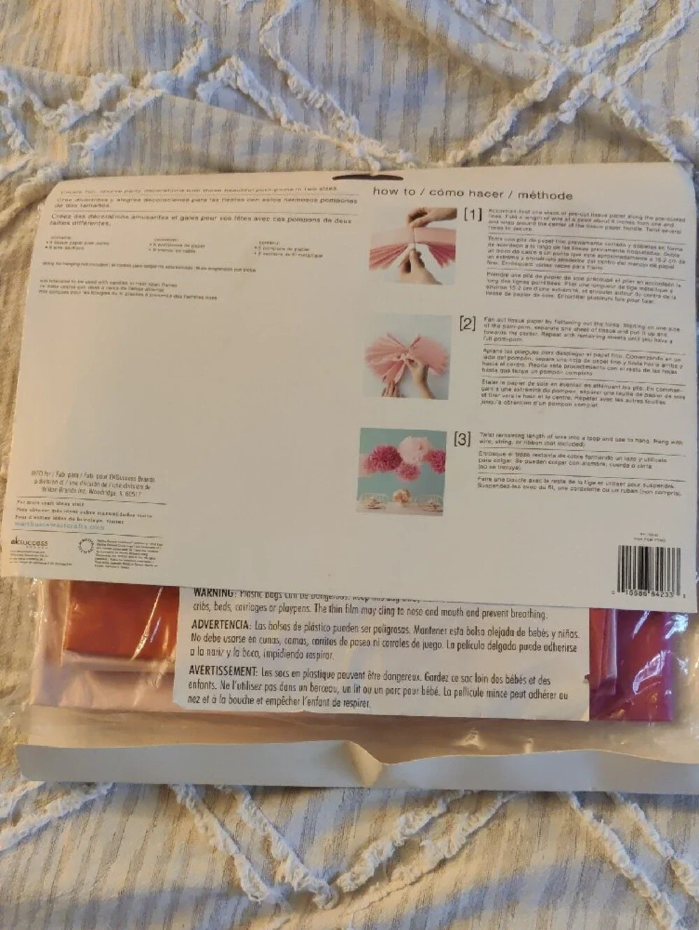 Martha Stewart Celebrate Pink Tissue Paper Pom-Pom Decorations